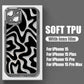 Striped Graffiti Transparent Metal Protective Cover for iPhone 11 12 13 14 - Armor Your Phone striped graffiti