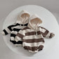 Striped Ins Long Sleeved Baby Romper For Warmth - Striped Long Sleeved Baby Romper for Warmth