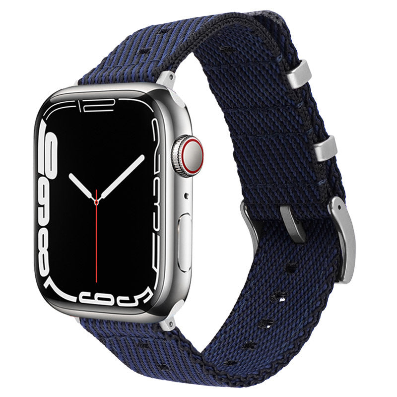 Striped nylon strap for 41mm 45mm steel rings and watches - Teleplus Nylon Strap 41mm45mm Steel Rings ring striped