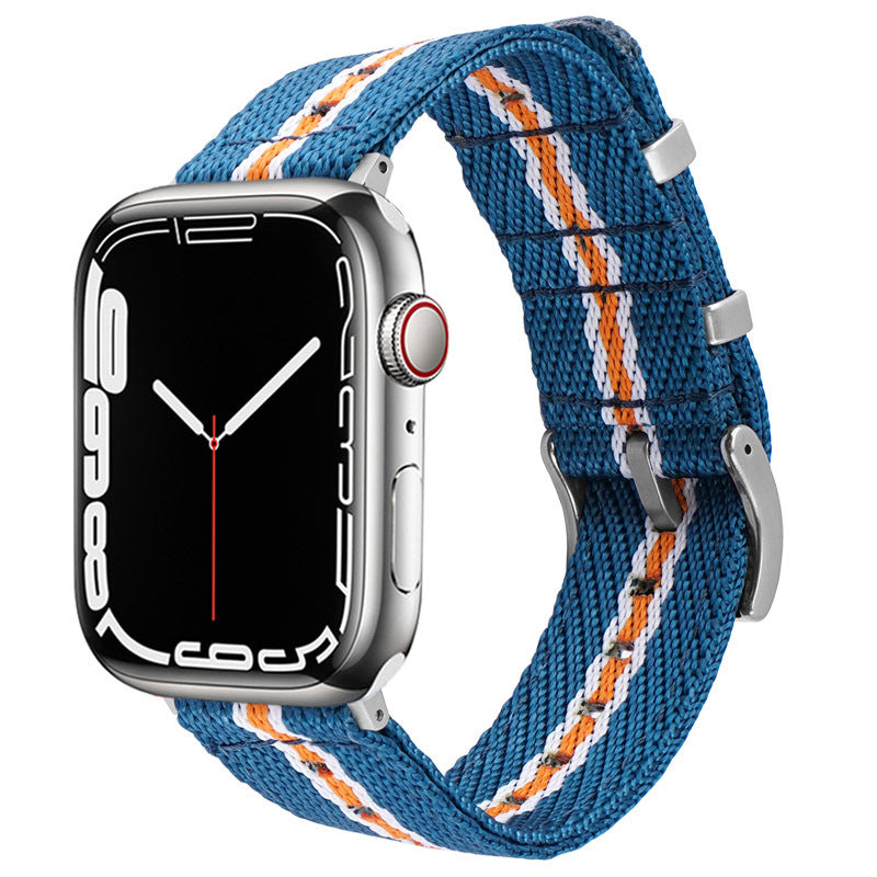 Striped nylon strap for 41mm 45mm steel rings and watches - Teleplus Nylon Strap 41mm45mm Steel Rings ring striped