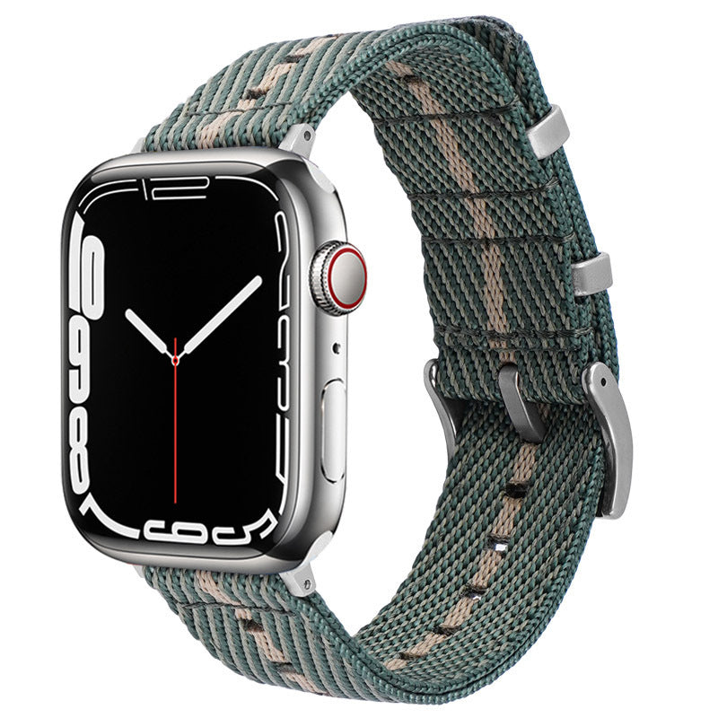 Striped nylon strap for 41mm 45mm steel rings and watches - Teleplus Nylon Strap 41mm45mm Steel Rings ring striped