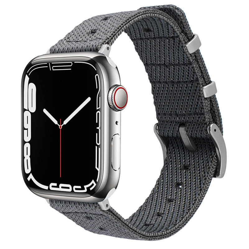 Striped nylon strap for 41mm 45mm steel rings and watches - Teleplus Nylon Strap 41mm45mm Steel Rings ring striped