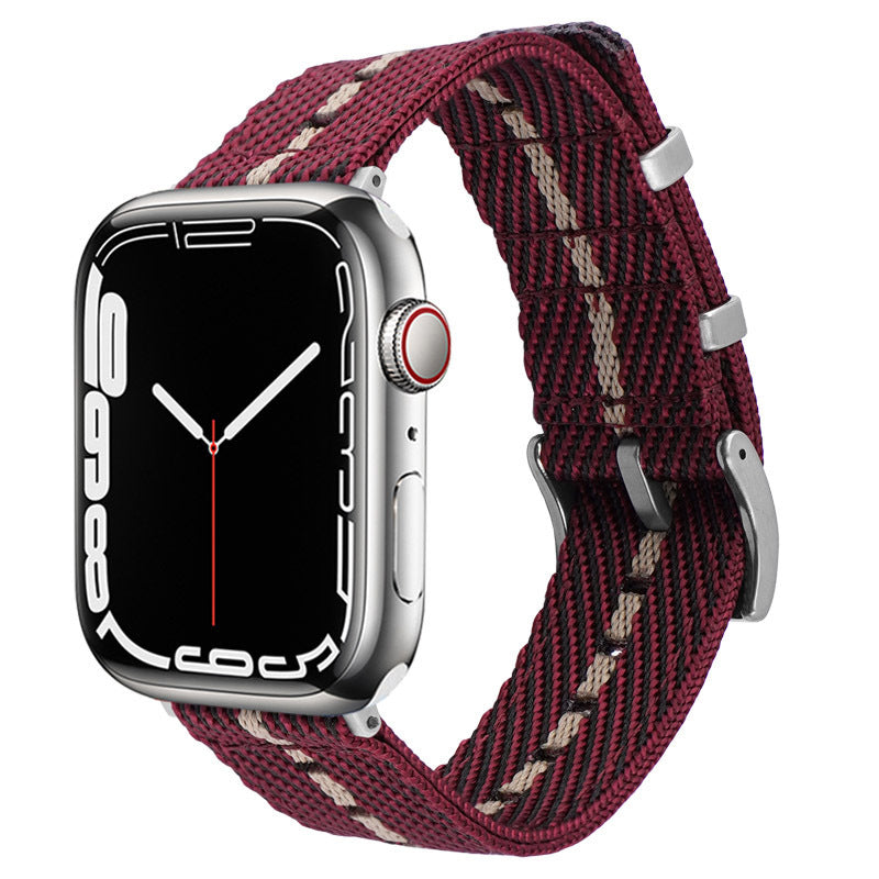 Striped nylon strap for 41mm 45mm steel rings and watches - Teleplus Nylon Strap 41mm45mm Steel Rings ring striped