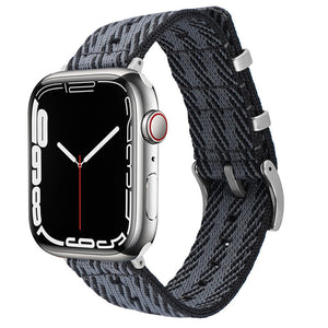 Striped nylon strap for 41mm 45mm steel rings and watches - Teleplus Nylon Strap 41mm45mm Steel Rings ring striped