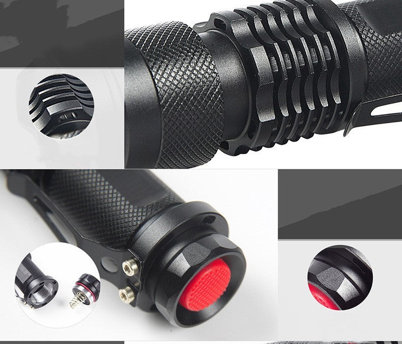 Strong Light Flashlight with Zoom Focus and Purple Highlight for Outdoor - Teleplus purple zoom strong light flashlight