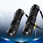 Strong Light Flashlight with Zoom Focus and Purple Highlight for Outdoor - Teleplus purple zoom strong light flashlight