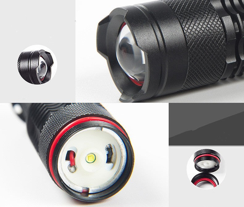 Strong Light Flashlight with Zoom Focus and Purple Highlight for Outdoor - Teleplus purple zoom strong light flashlight