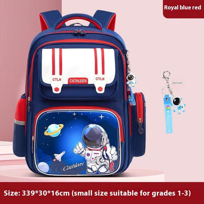 Student Waterproof And Lightweight Astronaut Cartoon Backpack - Galaxy Ready Backpack in Sapphire Blue Small Size