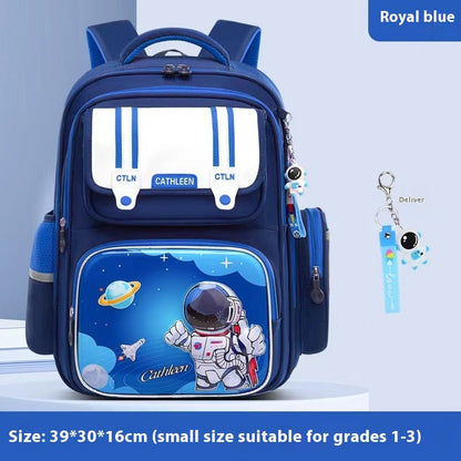 Student Waterproof And Lightweight Astronaut Cartoon Backpack - Galaxy Ready Backpack in Sapphire Blue Small Size