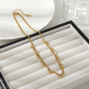 Stainless Steel Beads Pendant Tassel Necklace for Women Stylish Jewelry - Style beads pendant tassel necklace style