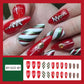 Stylish Christmas False Nails with Snowflake Nail Art and Stickers - Teleplus christmas false nails snowflake nail art