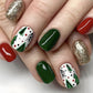 Stylish Christmas False Nails with Snowflake Nail Art and Stickers - Teleplus christmas false nails snowflake nail art