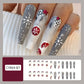 Stylish Christmas False Nails with Snowflake Nail Art and Stickers - Teleplus christmas false nails snowflake nail art