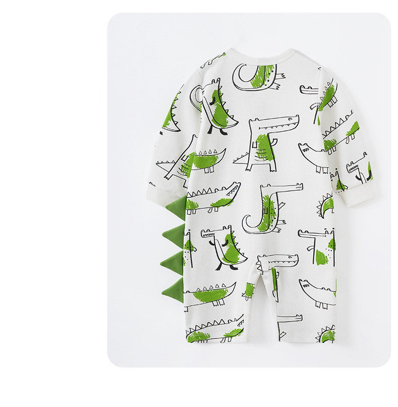 Stylish Personality Full Print Baby Onesie - Onesie Alert: Alligator Graffiti for Tiny Trendsetters