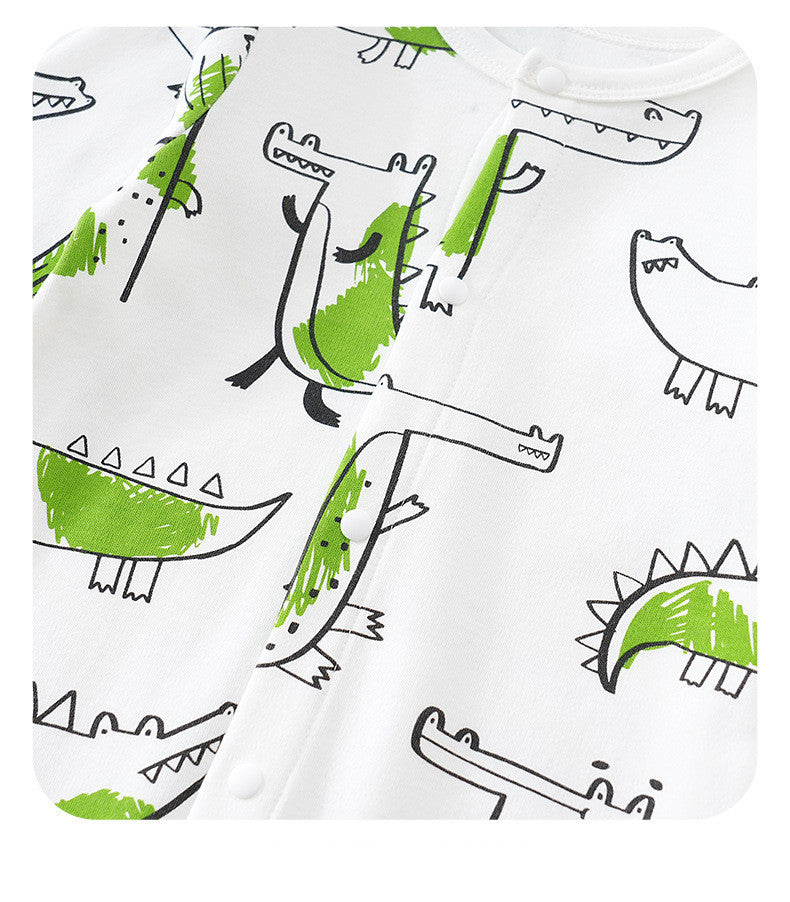 Stylish Personality Full Print Baby Onesie - Onesie Alert: Alligator Graffiti for Tiny Trendsetters