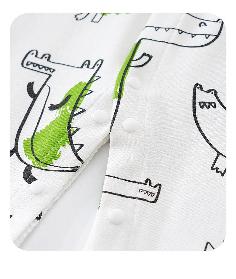 Stylish Personality Full Print Baby Onesie - Onesie Alert: Alligator Graffiti for Tiny Trendsetters