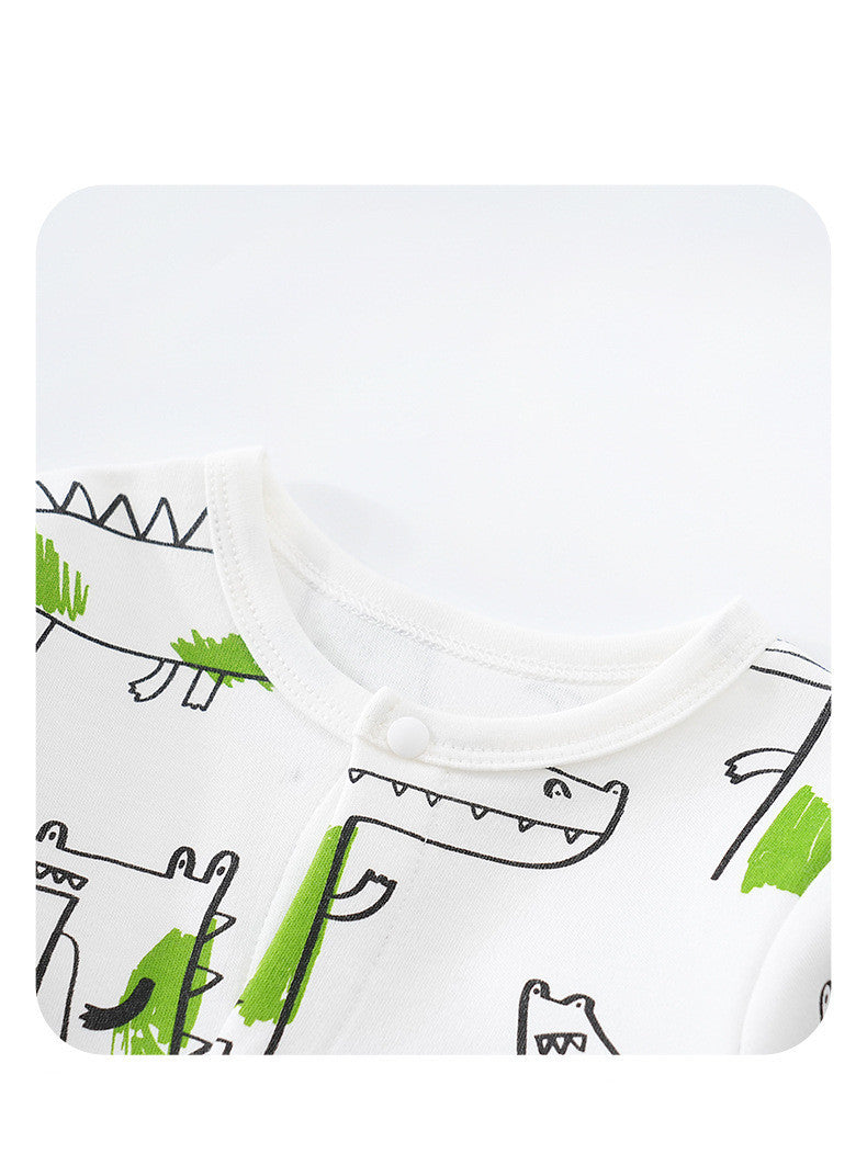 Stylish Personality Full Print Baby Onesie - Onesie Alert: Alligator Graffiti for Tiny Trendsetters