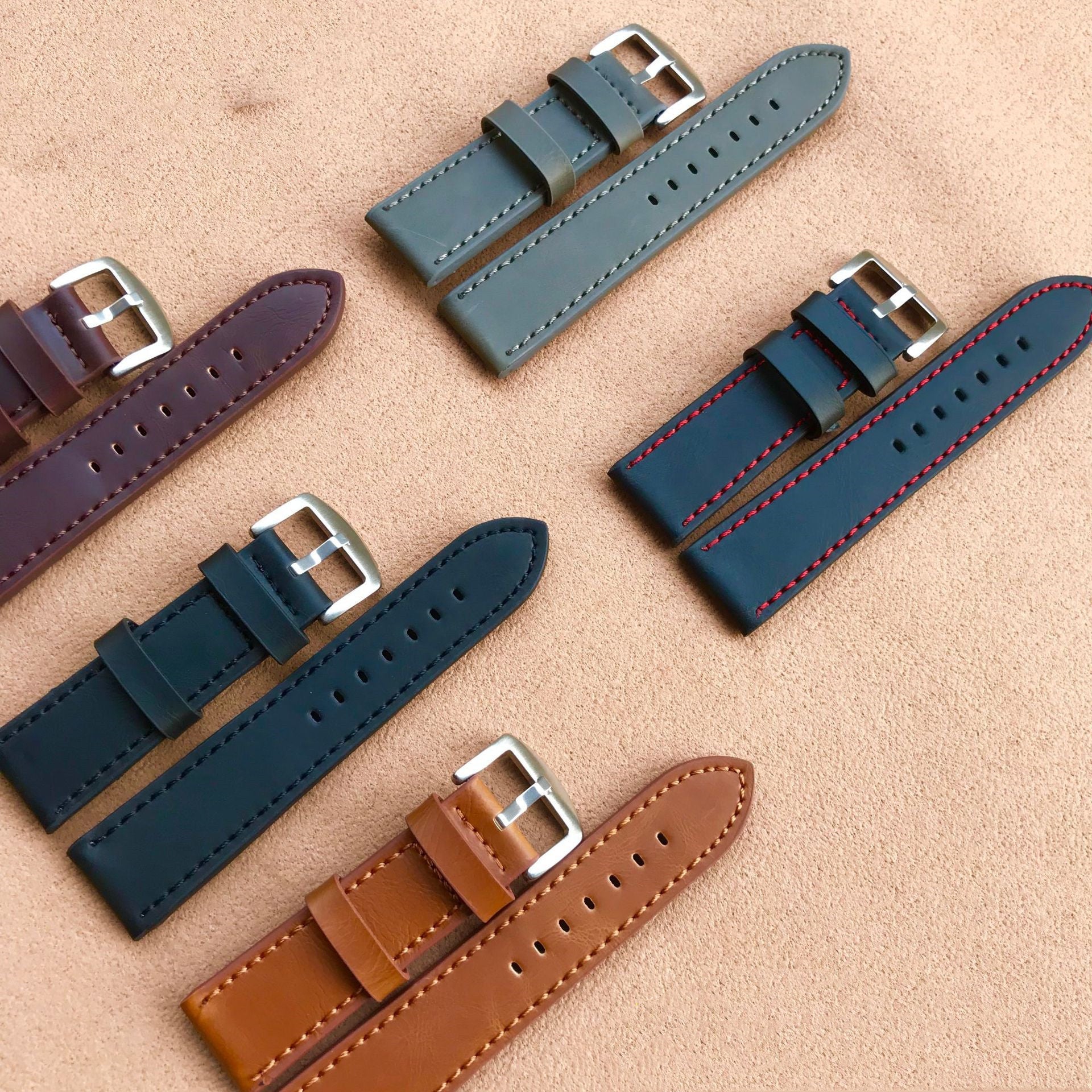 Stylish Simple Genuine Leather Universal Cut-Edge Strap - Genuine Leather Universal Cut-Edge Watch Strap