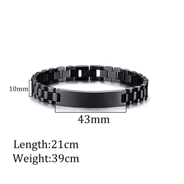 Stylish Stainless Steel Laser Engraving Bracelet - Stylish Stainless Steel Laser Engraving Bracelet