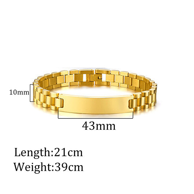 Stylish Stainless Steel Laser Engraving Bracelet - Stylish Stainless Steel Laser Engraving Bracelet