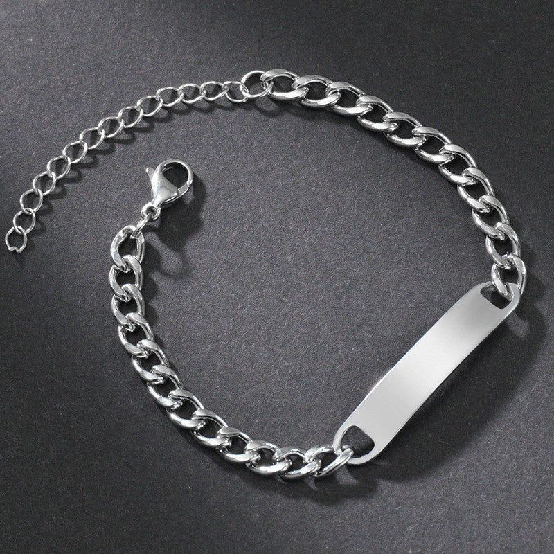 Stylish Stainless Steel Laser Engraving Bracelet - Stylish Stainless Steel Laser Engraving Bracelet