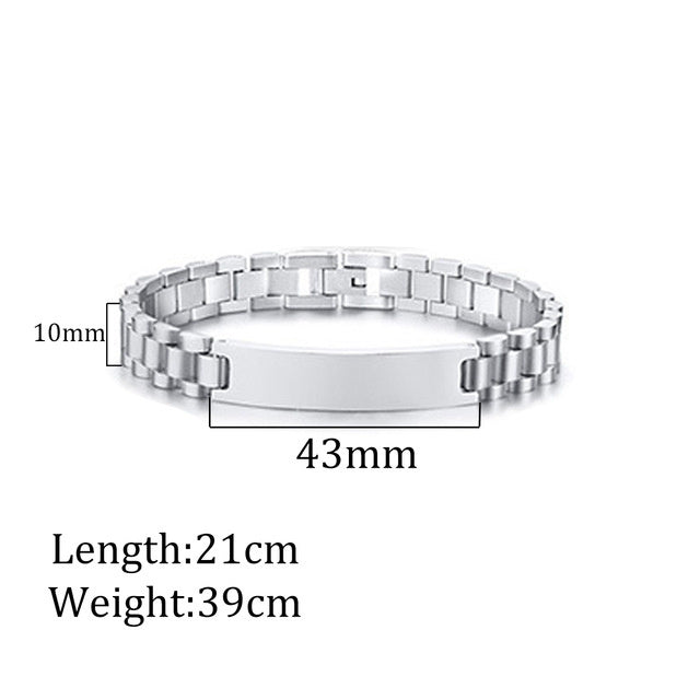 Stylish Stainless Steel Laser Engraving Bracelet - Stylish Stainless Steel Laser Engraving Bracelet