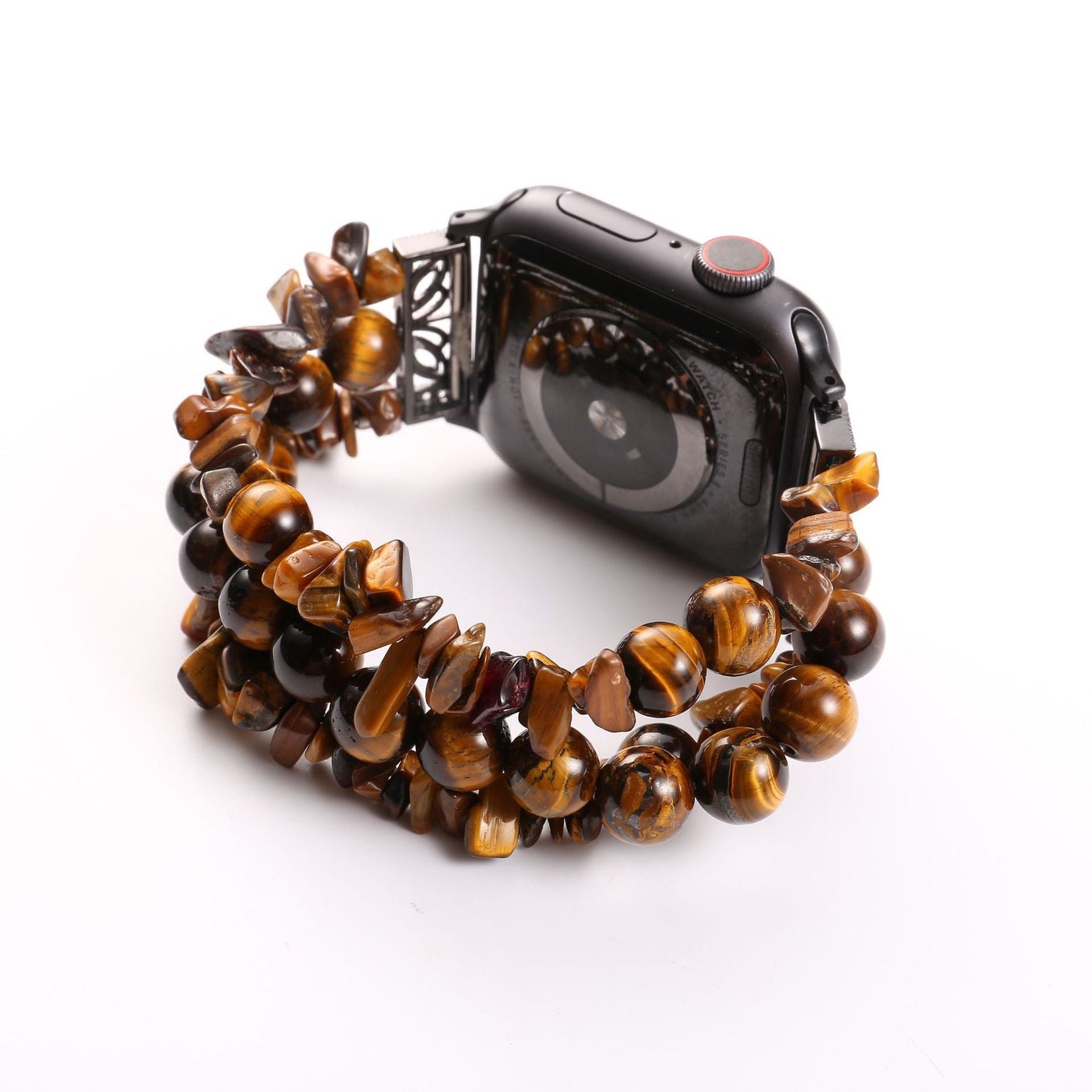 Stylish Wood Grain Smart Watch Strap with Jewelry-Rough Design Options - Teleplus Jewelry Rough smart watch strap