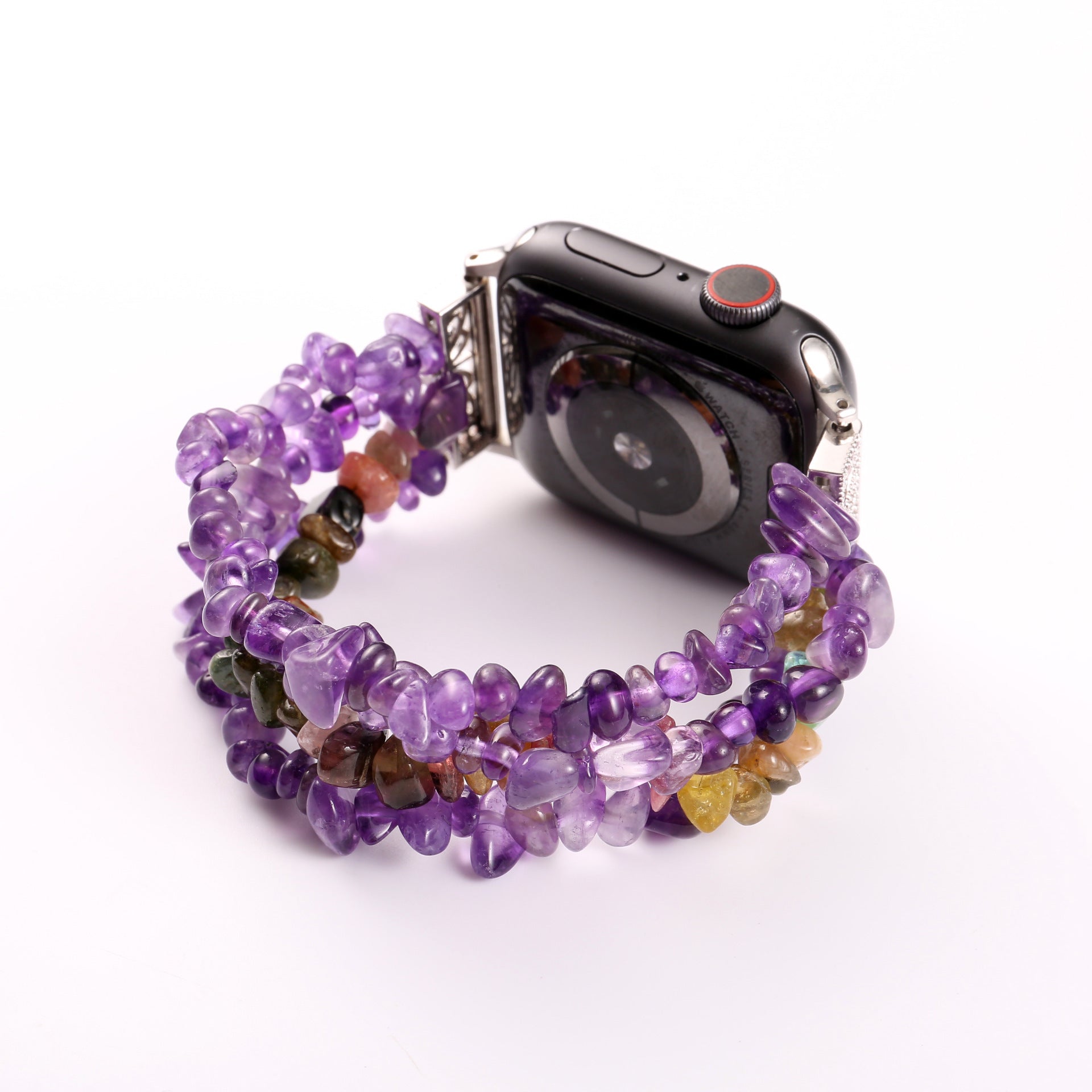 Stylish Wood Grain Smart Watch Strap with Jewelry-Rough Design Options - Teleplus Jewelry Rough smart watch strap