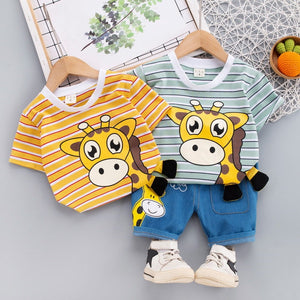 Suit Baby T-shirt Summer Cartoon Two Piece Set Clothes For Babies - Suit Up Your Baby in Summer Style and Giggles