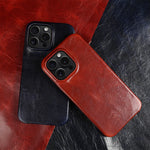 Suitable For 15Promax Phone Case High-grade Drop-resistant Leather Case - High-Grade Horse Oil Skin Case for 15Promax