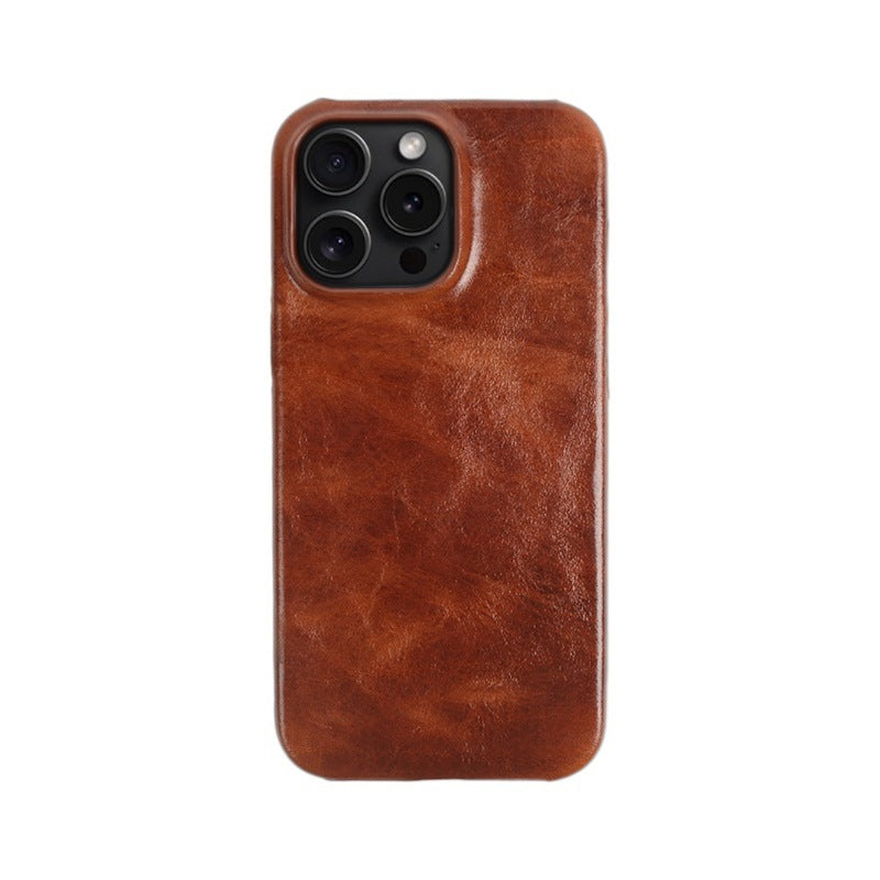 Suitable For 15Promax Phone Case High-grade Drop-resistant Leather Case - High-Grade Horse Oil Skin Case for 15Promax