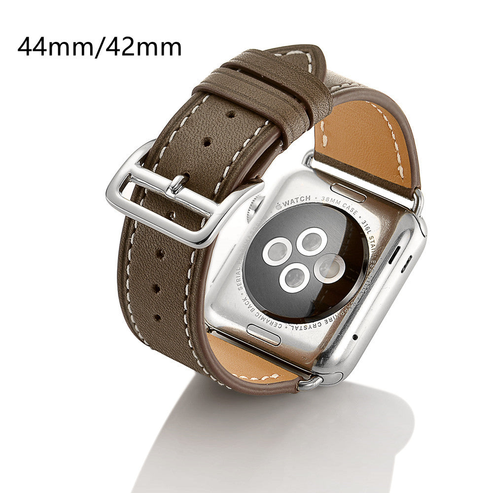 Suitable For Apple Watch Single-turn Leather Strap - Suitable For Apple Watch Leather Strap in Light Blue