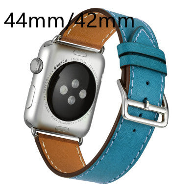 Suitable For Apple Watch Single-turn Leather Strap - Suitable For Apple Watch Leather Strap in Light Blue