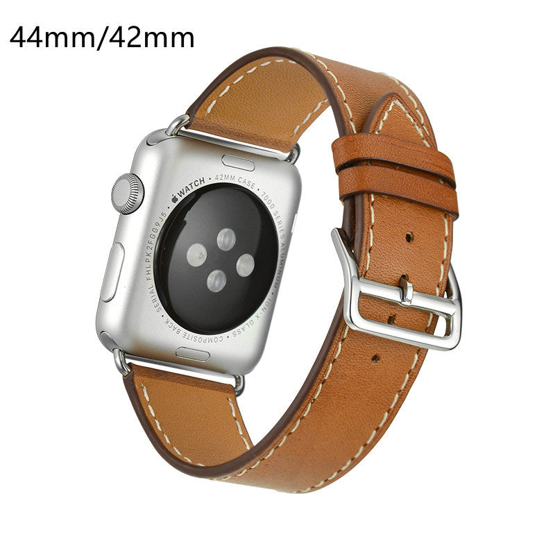 Suitable For Apple Watch Single-turn Leather Strap - Suitable For Apple Watch Leather Strap in Light Blue