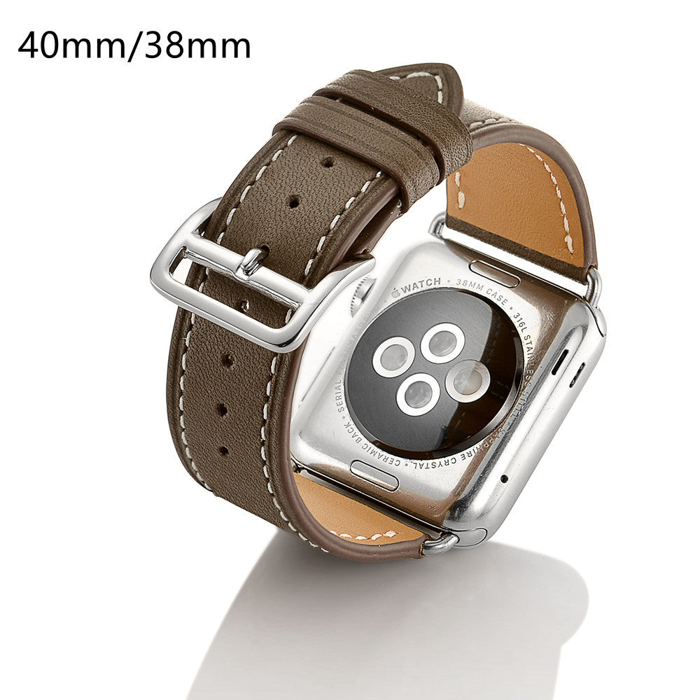 Suitable For Apple Watch Single-turn Leather Strap - Suitable For Apple Watch Leather Strap in Light Blue