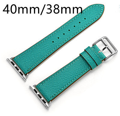 Suitable For Apple Watch Single-turn Leather Strap - Suitable For Apple Watch Leather Strap in Light Blue