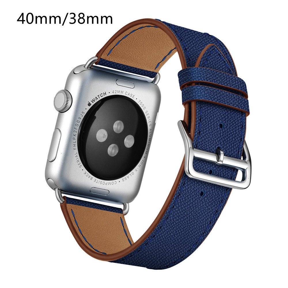 Suitable For Apple Watch Single-turn Leather Strap - Suitable For Apple Watch Leather Strap in Light Blue