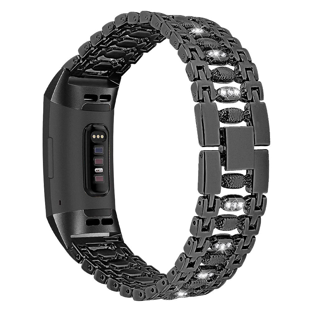 Suitable For Fitbit Charge3 Smart Watch Candy-shaped Metal Diamond-studded Bracelet Strap - fitbit charge3 smart watch