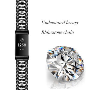 Suitable For Fitbit Charge3 Smart Watch Candy-shaped Metal Diamond-studded Bracelet Strap - fitbit charge3 smart watch