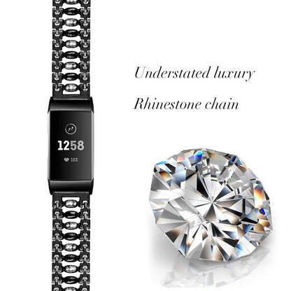 Suitable For Fitbit Charge3 Smart Watch Candy-shaped Metal Diamond-studded Bracelet Strap - fitbit charge3 smart watch