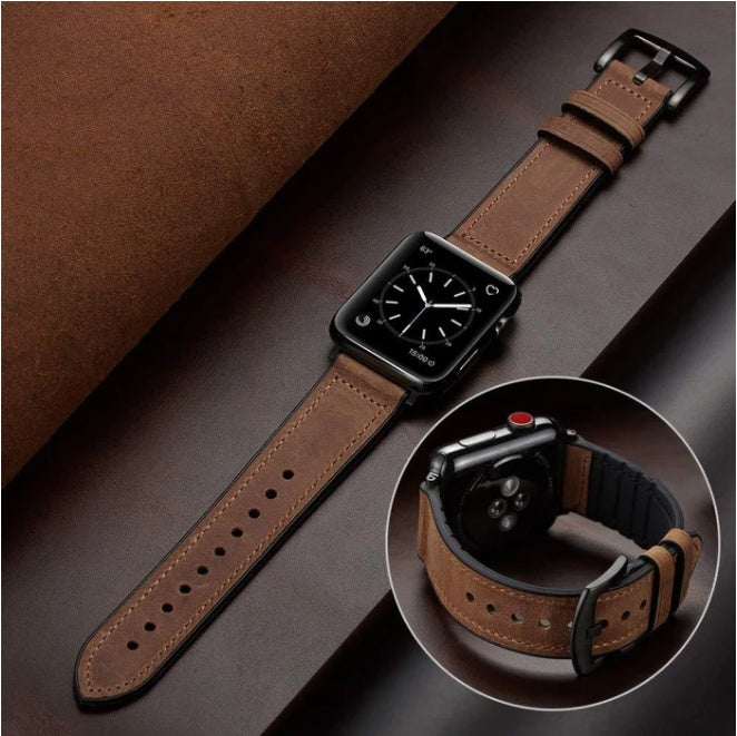 Suitable For Watch Leather Top Layer Cowhide Strap - Suitable For Watch Leather Strap for Apple Watch