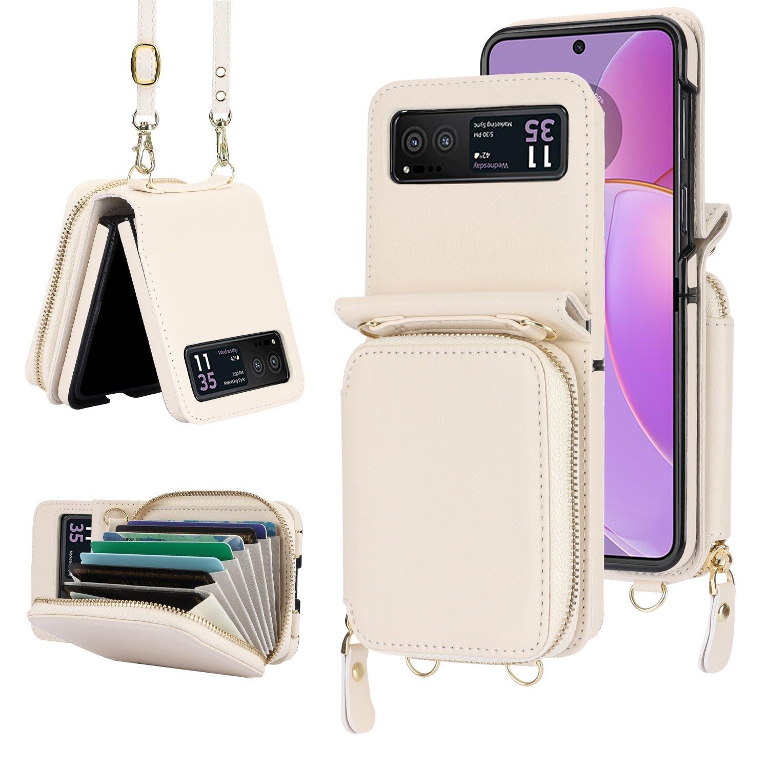 Litchi Pattern Foldable Clothing Bag for Zflip6 Phone Case Wallets - Teleplus Wallet zflip6 litchi pattern foldable