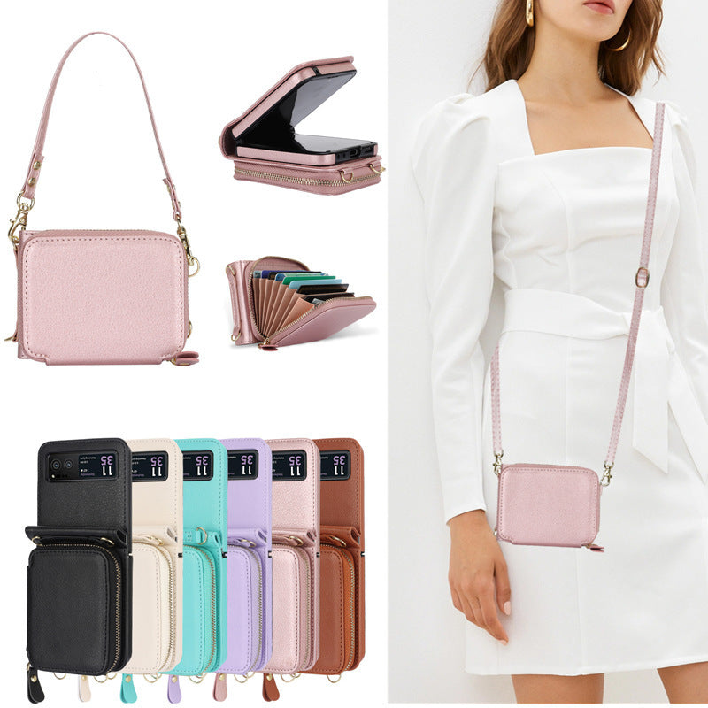 Litchi Pattern Foldable Clothing Bag for Zflip6 Phone Case Wallets - Teleplus Wallet zflip6 litchi pattern foldable