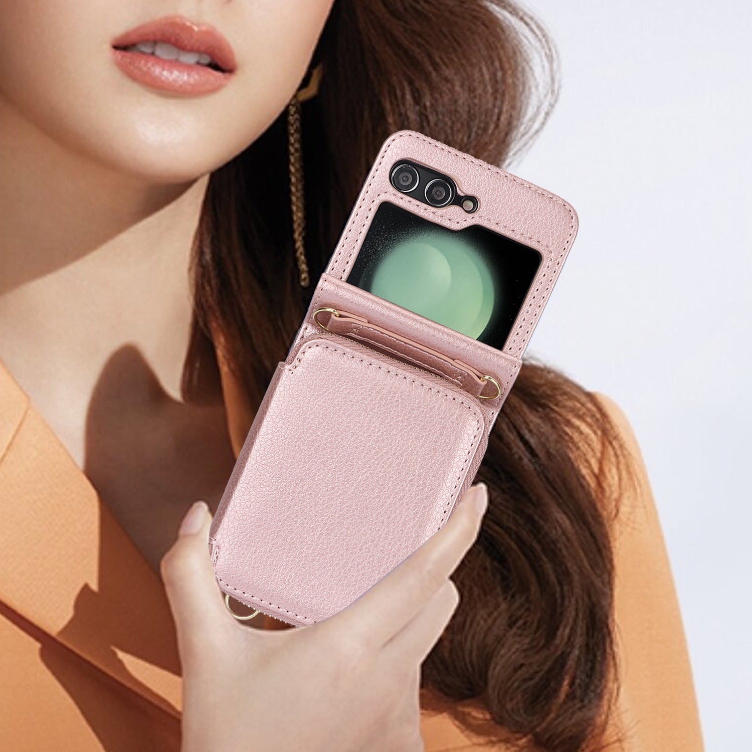 Litchi Pattern Foldable Clothing Bag for Zflip6 Phone Case Wallets - Teleplus Wallet zflip6 litchi pattern foldable