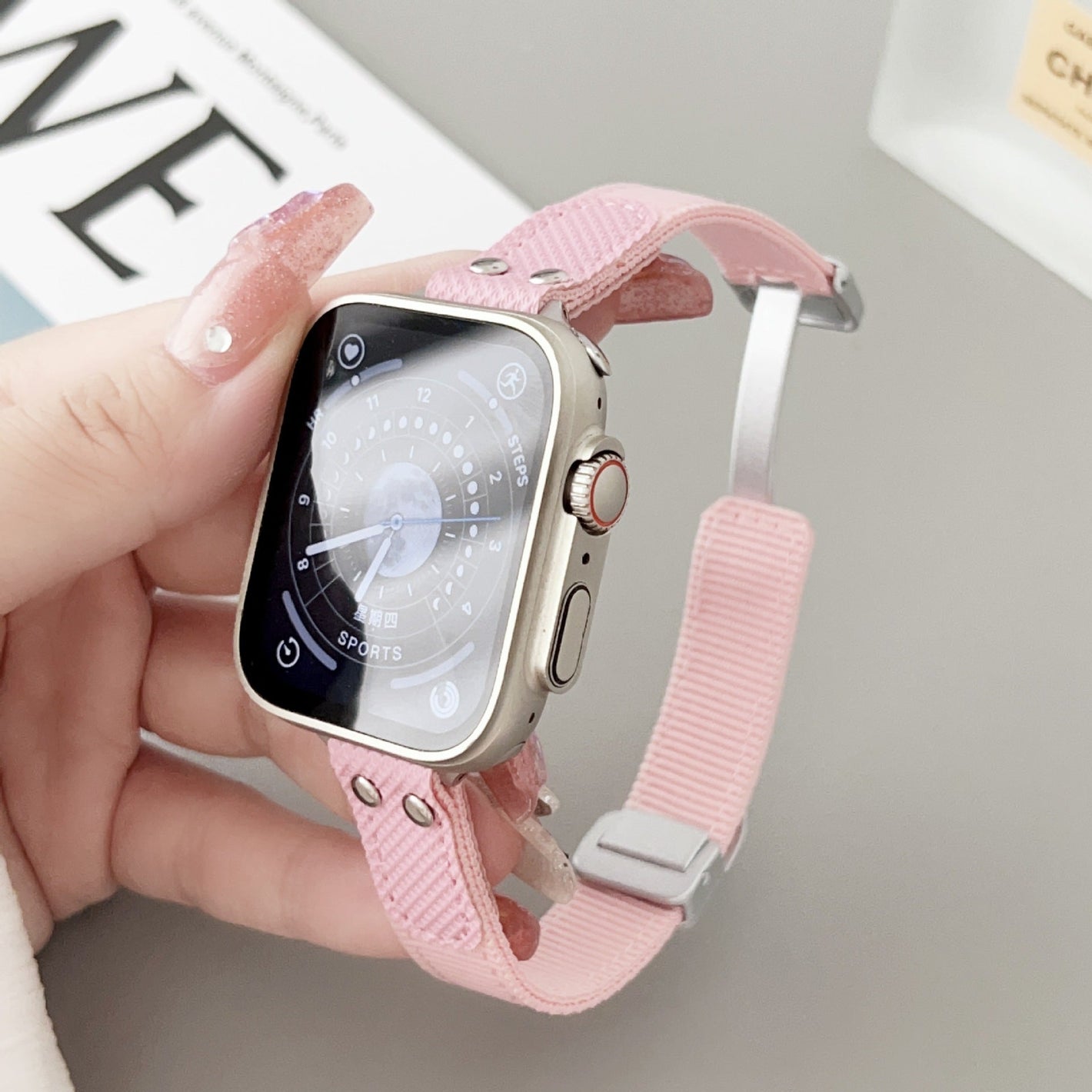 Suitable Watch Strap Breathable Knitted Nylon Applewatch8 Watch Strap S7654 Generation Se - Breathable Knitted Nylon