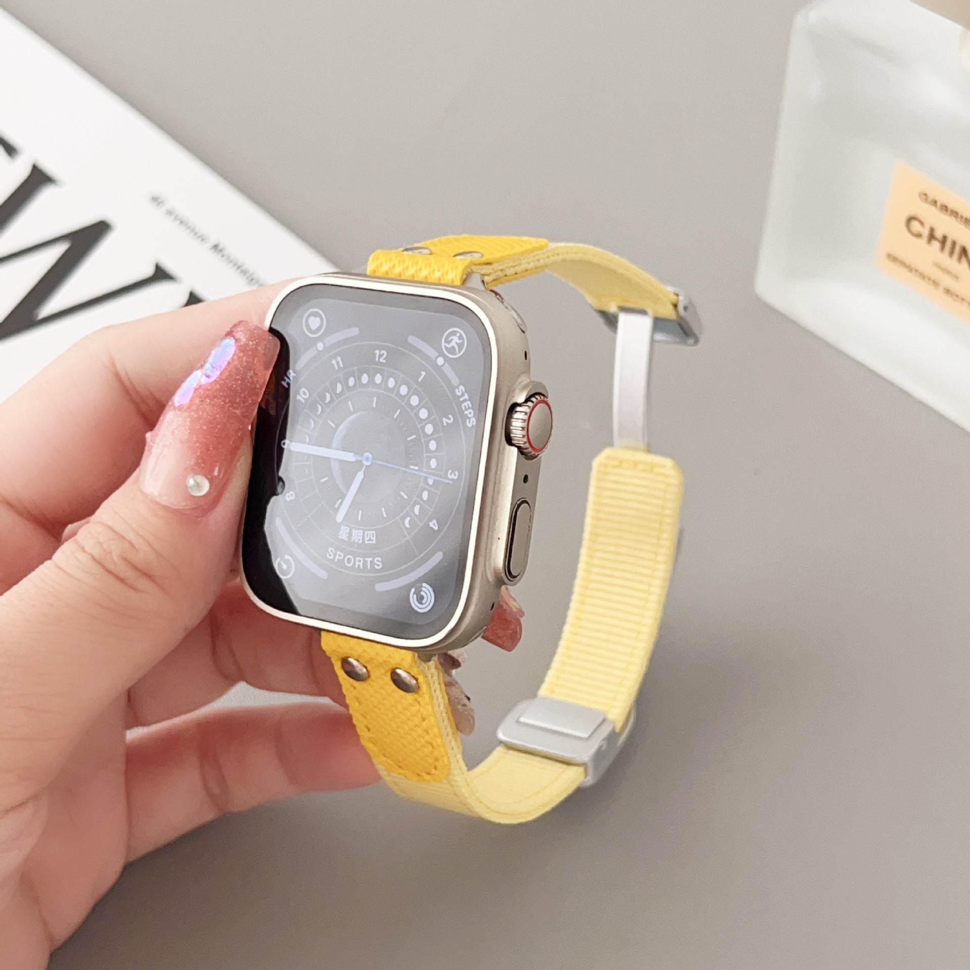 Suitable Watch Strap Breathable Knitted Nylon Applewatch8 Watch Strap S7654 Generation Se - Breathable Knitted Nylon