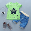 summer baby boys outfits sports - Green stars