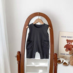 Summer Baby Jumpsuit Nordic Style Male And Female Baby Solid Color Sleeveless Vest - Summer Baby Jumpsuit Nordic Style