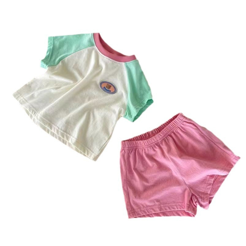 Summer Baby Short Sleeved Top Set For Boys Children And Girls - Cool Summer Threads for Tiny Trendsetters