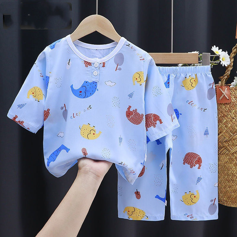 Summer Clothes Cotton Silk Air-conditioning Clothes Baby Clothes - Cool Comfort for Tiny Tots in Summer Heat